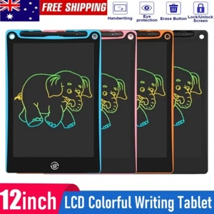 12Inch LCD Colorful Writing Tablet Drawing Board Kids Handwriting Pad Doodle Toy - Picture 1 of 28