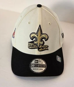 New Orleans Saints Embroidered Hat New Era 39 Thirty Off-White/Black M/L - Picture 1 of 15