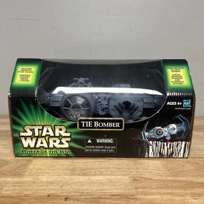 Vintage 2001 Hasbro Star Wars Power of the Jedi TIE Bomber w/ Imperial Pilot NEW - Image 1 of 4