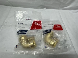 2x BK Products 6631-004 ProLine Messing 90 Grad Winkel 3/4 x 3/4 Steckverbindung - Bild 1 von 3