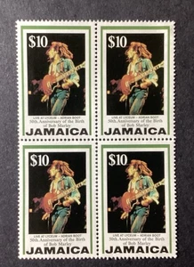 JAMAICA 1995 Stamp #840 MNH OG Block of 4 Bob Marley 50th Birthday Anniv. $10 - Picture 1 of 2