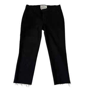Frank & Eileen Womens Wicklow Cropped Chino Pants Black Frayed Hem Size 12 - Picture 1 of 12