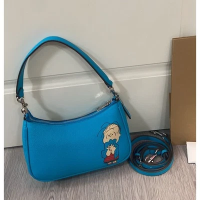 Bolso de Hombro COACH CBM31 Teri Cuero CACAHUETES Colaboración Limitada Linus Azul Foto 1 de 4