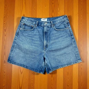 Agolde Stella High Rise Baggy Blue Jean Shorts Size 30 Denim - Picture 1 of 15