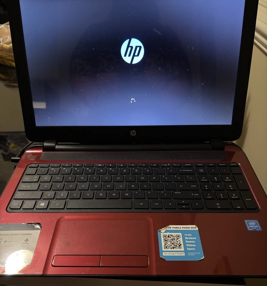 HP 15 Windows 10 15.6'' (500GB SSD Intel Pentium Red N3540 4GB RAM) - Image 1 of 4