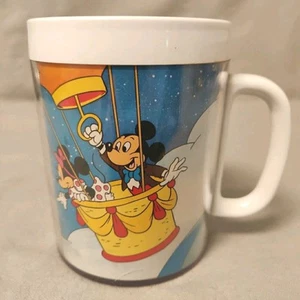 VTG WALT DISNEY WORLD SOUVENIR Mickey ThermoServ Plastic INSULATED 8 Oz Cup Mug - Picture 1 of 10