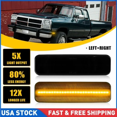 2x Luces de señalización LED delanteras LED ahumadas para Plymouth Barracuda/Satélite 1972-74 Foto 1 de 4