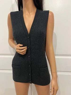 LORO PIANA Италии 100% кашемир уголь серый свитер жилет 48 (M/L) - Изображение 1 из 4