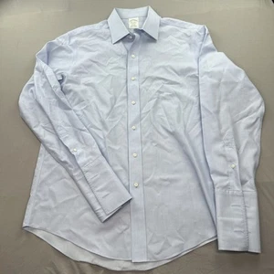 Camisa Brooks Brothers Para Hombre 16-34 Azul Milano Sin Hierro Supima Preppy Puño Francés - Imagen 1 de 16
