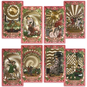 78 Rosa Tarotkarten mit Ratgeber Goldfolie Reiter Waite Tarot Deck PVC für B... - Bild 1 von 7
