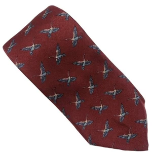 Corbata FERRELL REED Flying Bird roja 100 % seda 58" X 31/4", vintage - Imagen 1 de 6