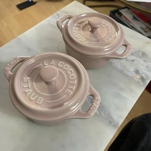 Set of 2 STAUB Light Pink 0.25-qt Mini Round Cocotte - Picture 1 of 6