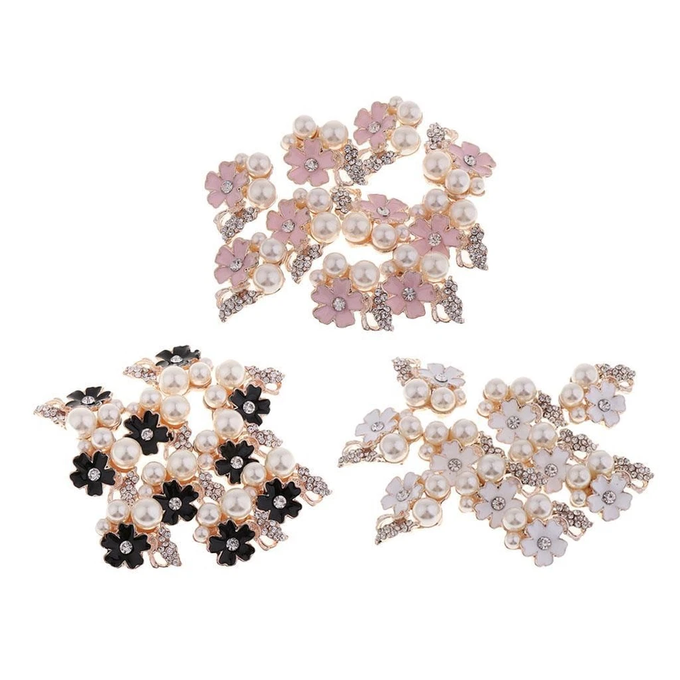 10pcs flower Button Rhinestone Diamante Embellishment For - Image 1 of 1