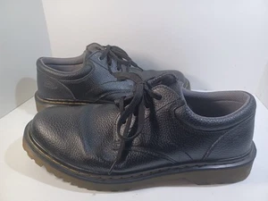 Dr Doc Martens Black Ashfield Pebbled Black Leather Oxford Shoes US Mens 13 - Picture 1 of 16