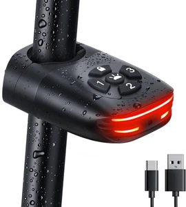 2 in 1 Fahrrad Alarm mit Rücklicht 105dB USB Wiederaufladbar Anti Diebstahl Rücklicht - Bild 1 von 12