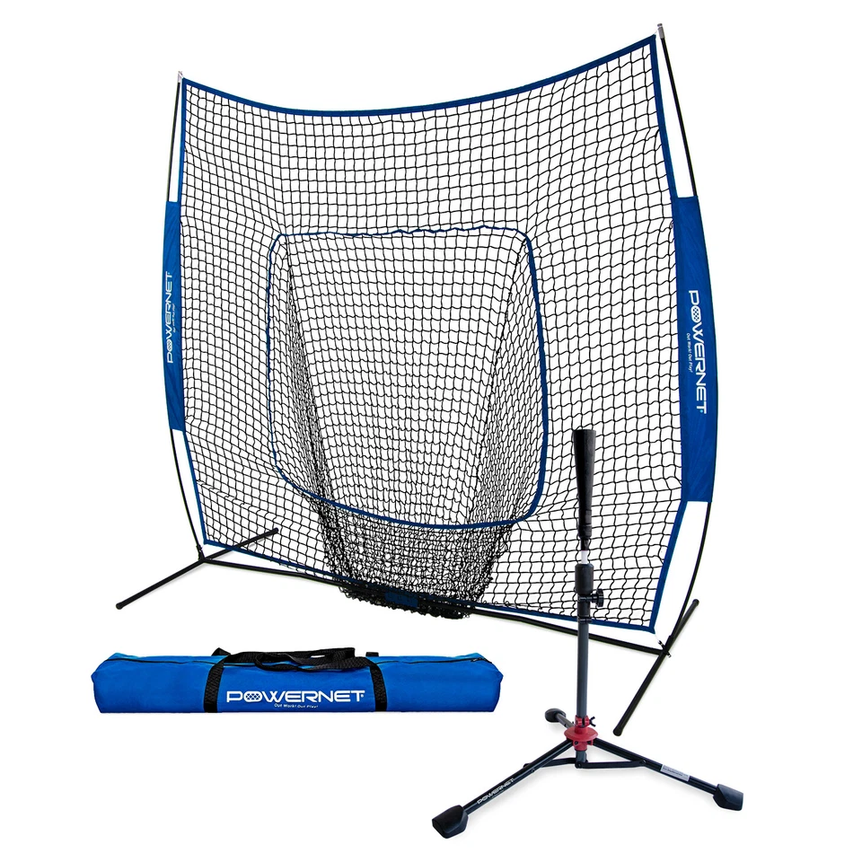PowerNet Softball Baseball Training Equipment Bundle (7x7 Net & Tee) - Image 1 of 1