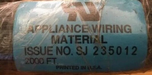 2000 FT. BLACK Colored Appliance Wiring Material Issue No. SJ 235012 USA - Picture 1 of 2