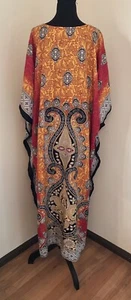 Vibrant Kaftan Paisley Dress Womens - Picture 1 of 13
