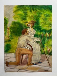 Pierre-Auguste Renoir Drawing on paper (Handmade) signed and stamped vtg art - Picture 1 of 5
