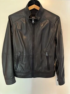Boss Joles Lederjacke Pilotenjacke schwarz Gr. 48 - Bild 1 von 5