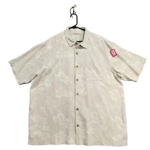 Tommy Bahama Shirt Herren XL beige 100 % Seide kurzärmelig - Bild 1 von 17