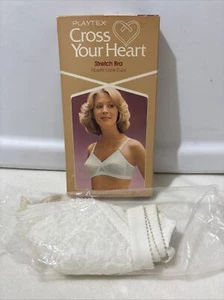 Vintage Playtex Cross Your Heart BH Stretch Weiß BH Größe 32 B Neu im Karton Neu aus altem Lagerbestand - Bild 1 von 19