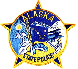 ALASKA STATE POLICE Sheriff Police Patch STATE FLAG FISH POLAR BEAR SUN SPEAR - Picture 1 of 1