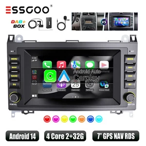 Autoradio Carplay DAB+ 32G Android 12 GPS Für Mercedes Benz A/B-Klasse W169 W245 - Bild 1 von 22