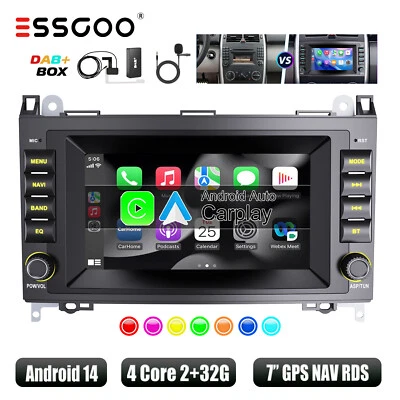 Autoradio Carplay DAB+ 32G Android 12 GPS Für Mercedes Benz A/B-Klasse W169 W245 - Bild 1 von 4