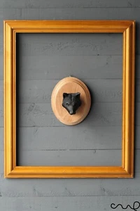 Handmade Black Resin Fox Head Wall Mount Wall Hanging Taxidermy Animal Gift - Picture 1 of 6