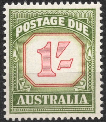 SgD129 1954 1s AUSTRALIA Postage Due 1950's - Small Crown and C of A multiple - Image 1 of 2