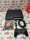 Sony PlayStation 3 Console PS3 Slim Black Bundle Controller &amp; Cords Tested