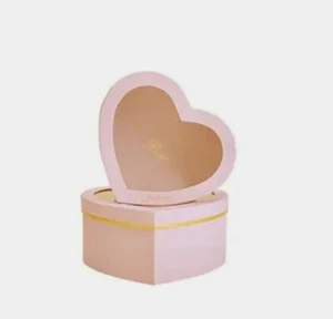 2pcs Heart Shaped Flower Box Floral Gift Boxes with Transparent Window Lids - Picture 1 of 2