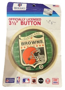 Vintage Cleveland Browns Football 3 1/2" Pinback Button Never Used Orig Package - Picture 1 of 4