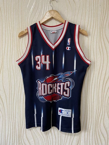 HOUSTON ROCKETS BASKETBALL SHIRT JERSEY CHAMPION HAKEEM OLAJUWON sz S Cover