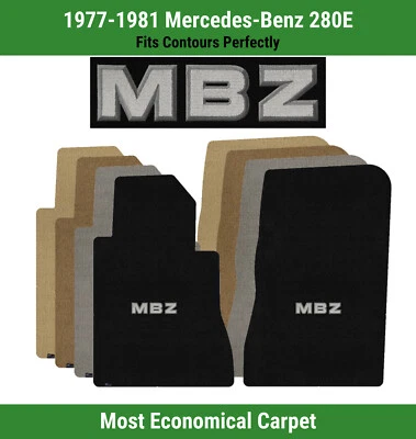 Alfombrillas delanteras Lloyd Velourtex para Mercedes-Benz 280E 77-81 con apliques MBZ Foto 1 de 4