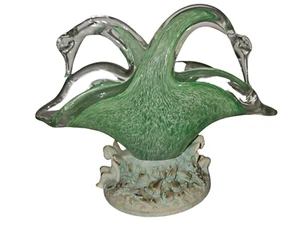 RARO Sobre de Murano o Servilletero con QUERUBINES Y CISNES ¡Muy Único! - Imagen 1 de 5