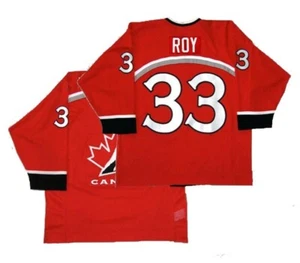 Throwback Roy #33 Team Canada Hockey Jersey Red Embroidered Custom Names - Picture 1 of 2