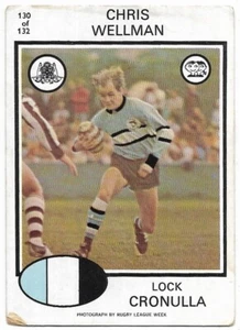 1975 Nrl Rugby League Scanlens (130) Chris WELLMAN Cronulla - Bild 1 von 2