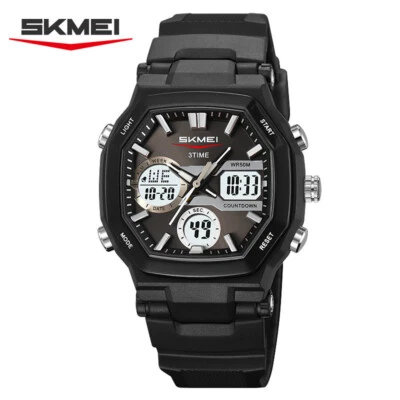 SKMEI Reloj Hombre Doble Hora Reloj Pulsera Estudiante Niños Niñas Reloj Electrónico Digital Foto 1 de 4