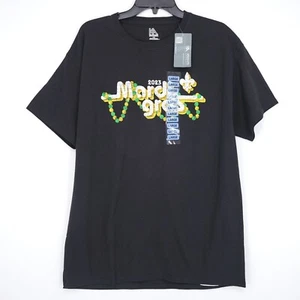 Knights Apparel Martedì Grasso T-Shirt Uomo Crew L Large Nero Verde Giallo Nuova con etichette - Foto 1 di 8