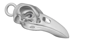 Raven Skull Keychain – 3D Printed Mystical Charm – 2.75" x 1" x 0.87" - Picture 1 of 4