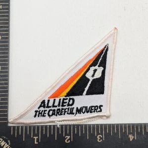 Vintage Allied Van Lines Aufnäher "The Careful Movers" orange schwarz Dreieck - Bild 1 von 2