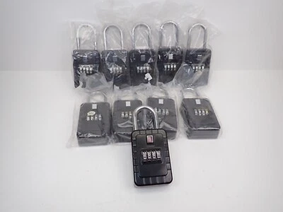 10 ea Hinged 4 Number Combination Locks Keyboxes Hinged Door Key Safes Realtor - Image 1 of 4