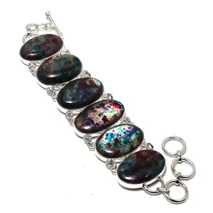 Multi Flash Labradorite Gemstone Handmade 925 Sterling Silver Jewelry Bracelet - Picture 1 of 6