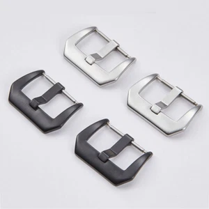 Watch Strap Buckle Stainless Steel Clasp Band Watches Replacement Black 18-24mm⇘ - Picture 1 of 22