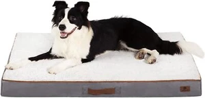 Flat Orthopedic Memory Foam Dog Bed, Waterproof, Washable Cover, Nonslip 35x22x3 - Picture 1 of 7