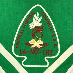 Central Florida Council FL Camp La-No-Che Neckerchief WHT Bdr (LB2575) - Picture 1 of 2