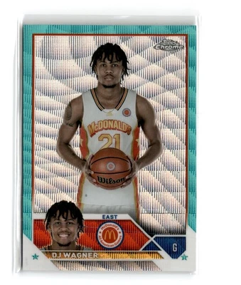 DJ Wagner 2023 Topps Chrome McDonald's #59 Aqua Wave Refractor /199 - Image 1 of 2