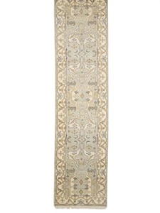 Handmade Muted Oushak Oriental Runner Rug Floral Design Narrow Carpet 2'6X10 ft - Picture 1 of 12